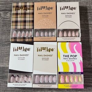 Lot of 6 Medium Almond Red Aspen Nail Dashes